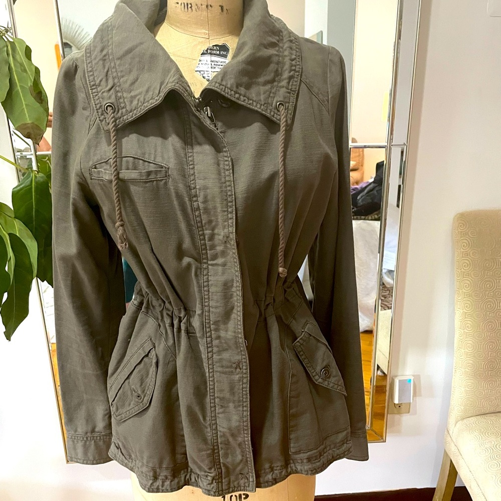 Anthropologie cotton anorak drawstring jacket